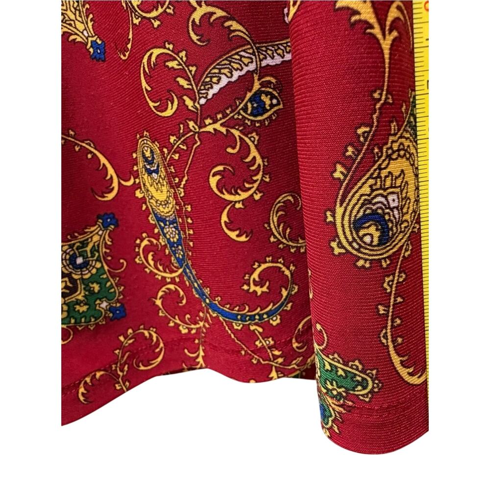 Lauren Ralph Lauren Red Paisley Faux Wrap Jersey Dress Size 10P - Picture 8 of 14